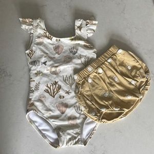 Baby girl swimsuit and shorts 12-18 months rylee & cru